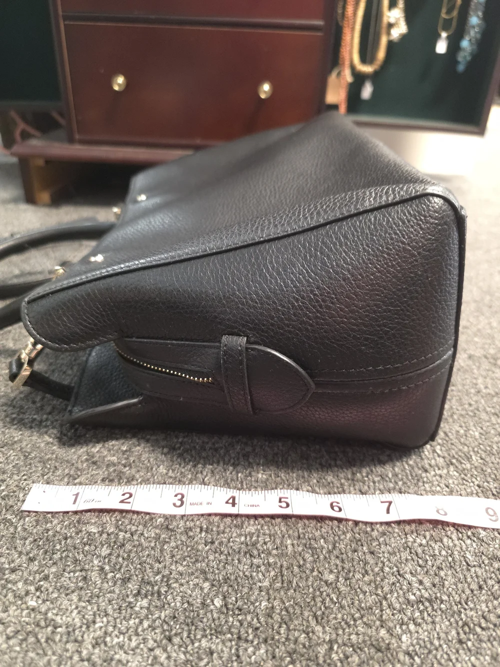 kate spade Black Pebbled Leather Satchel with Crossbody Strap